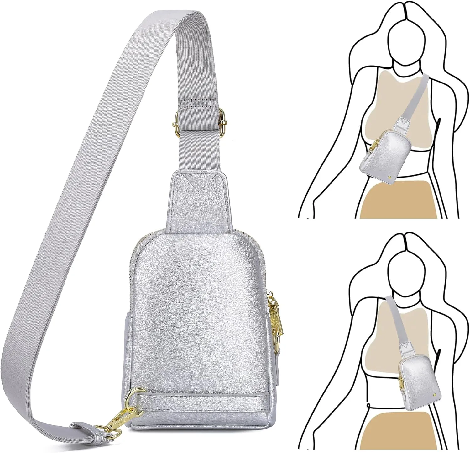 Haytijoe Small Crossbody Sling Bag for Women Travel Purses Anti Theft Cross Body Bag for Woman Fanny Packs