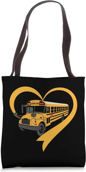 Heart School Bus Driver Tote Bag
