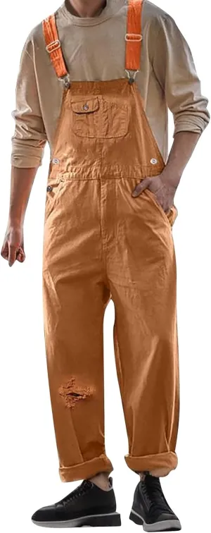 Heavy Duty Mens Work Overalls Utility Fit Comfortable Multi Pocket Rugged Design Durable and Casual Trousers