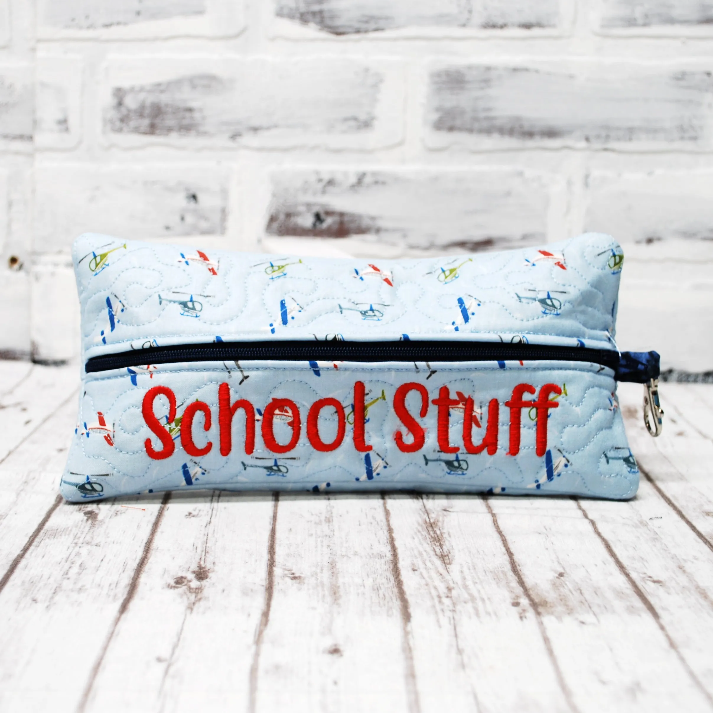 Helicopter Personalized Quilted Pouch