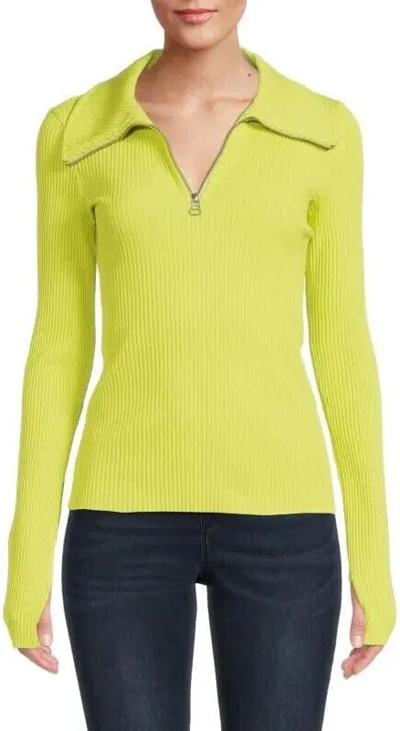 Helmut Lang Ribbed Quarter-Zip Pullover Size XS