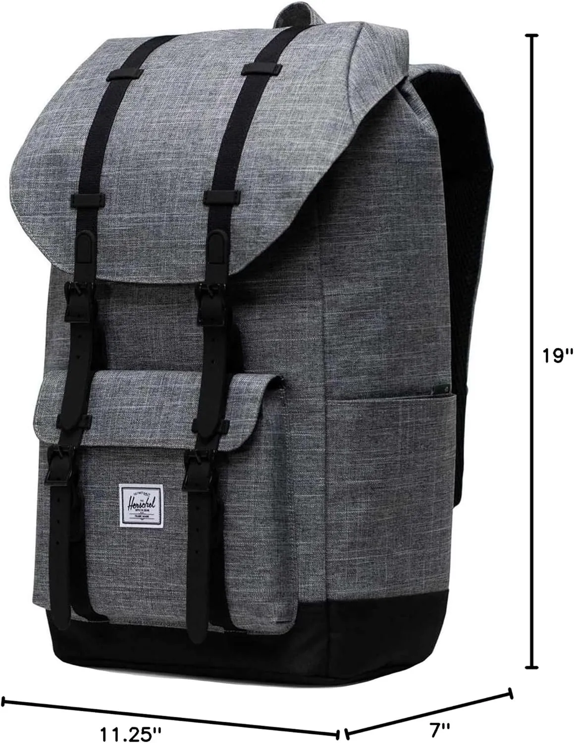Herschel Supply Co. Little America, Raven Crosshatch, One Size