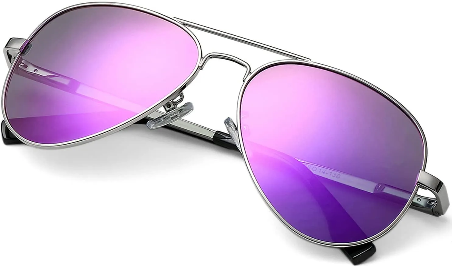 HJSTES Polarized Aviator Sunglasses for Women Men Classic Metal Shades Mirror Lens 100% UV Blocking, 58mm