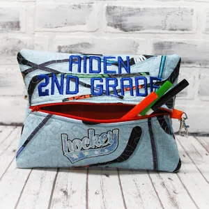 Hockey Sticks Personalized Quilted Pouch
