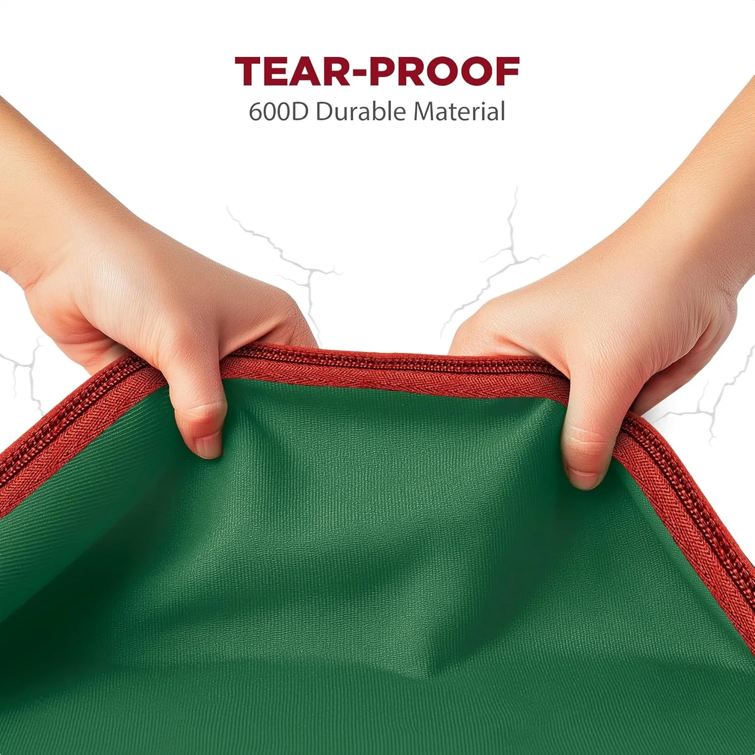 HOLDN’ STORAGE Christmas Tree Bag Heavy Duty 600D Oxford - Christmas Tree Bags Storage Fits Up To 7.5Ft, Extra Wide, Waterproof Storage Bags with Reinforced Handles & Zipper - Green