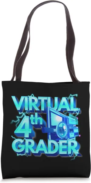 Homeschool 4th grade shirt Virtual 4th Grader Back to School Tote Bag