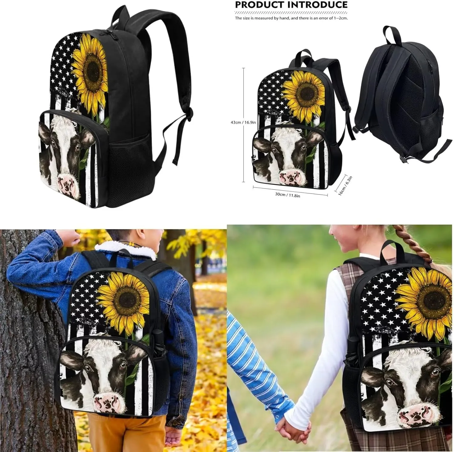 Horse Backpack for Girls School Bag Set for Kids with Lunch Bag and Pencil Case Primary School Bookbag Elementary Students Daypack Knapsack for Teens 3PCS Bookbag Set for Elementary