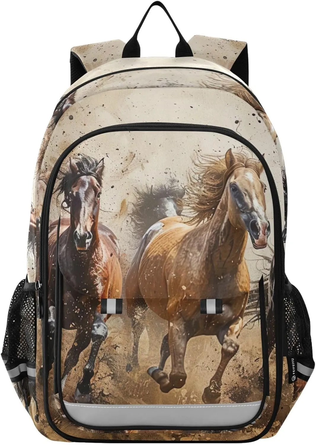 Horses Print Backpack for Boys Middle-School Elementary Bookbags 20325348