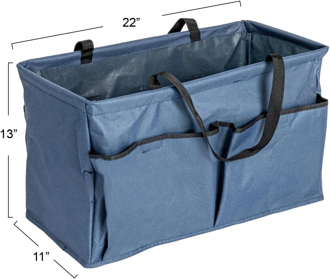 Household Essentials Blue Krush Container All-Purpose Utility Tote with Pockets