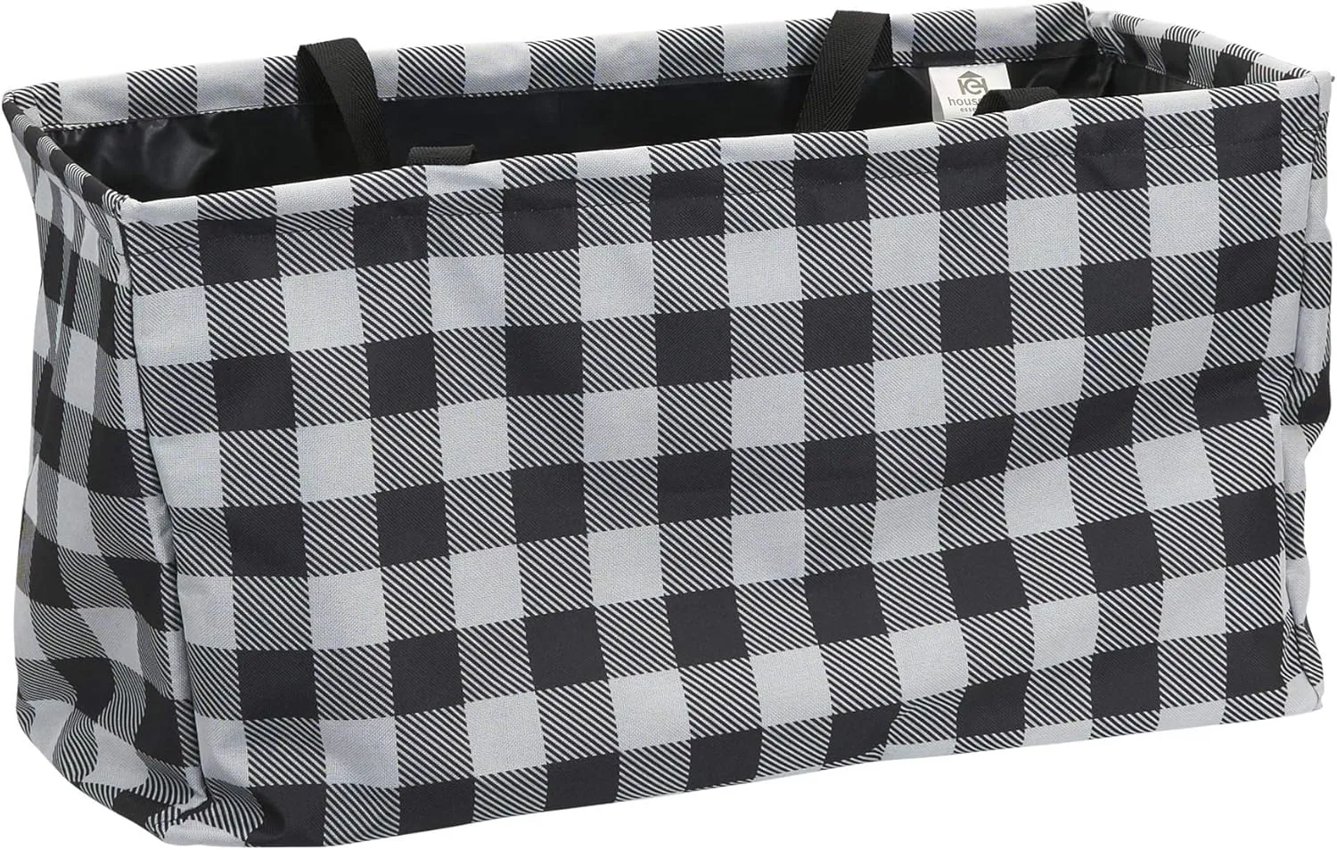 Household Essentials Krush Container All-Purpose Utility Tote, Water-Resistant Vinyl Lining, Buffalo Plaid