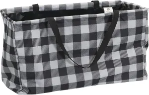 Household Essentials Krush Container All-Purpose Utility Tote, Water-Resistant Vinyl Lining, Buffalo Plaid