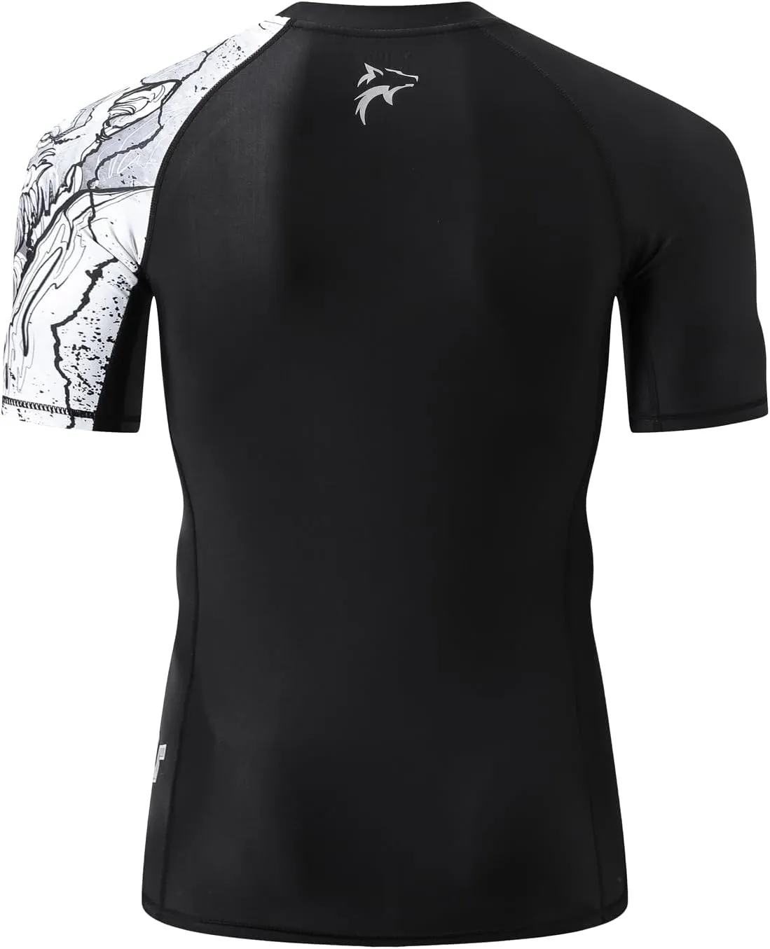 HUGE SPORTS Men's Splice UV Sun Protection UPF 50  Skins Rash Guard Short Sleeves