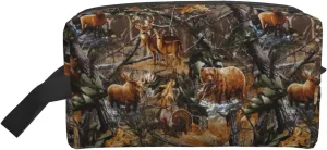 Hunting Deer Bear Moose Print Travel Essentials Storage Bag Cosmetic Organizer Pouch Large Capacity Zippered