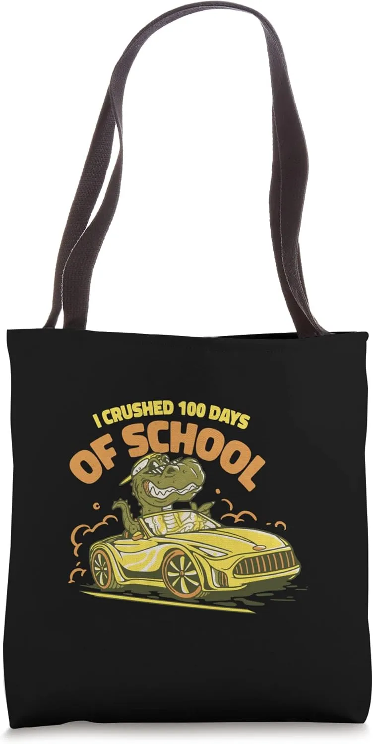 I Crushed 100 Days Of School Institution School Tote Bag