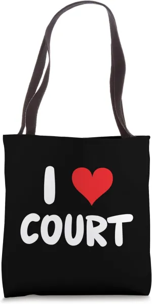I Love Court - Heart - Lawyer Law School Judge Jury Crime Tote Bag