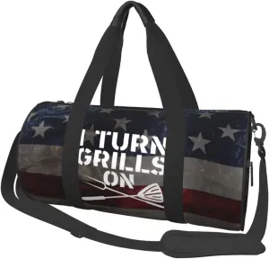 I Turn Grills On Duffel Bag Gym Bag Travel Sports Tote Large Foldable Beach Swim Yoga4