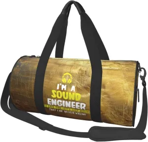 I'M A Sound Engineer To Save Time Duffel Bag Gym Bag Travel Sports Tote Large Foldable Beach Swim Yoga9