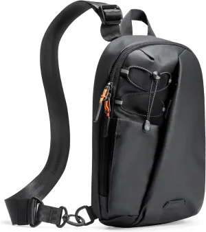 Inateck Sling Bag X-Row with RFID Blocking, Spacious Crossbody Shoulder Chest Everyday Carry Bag with Quick-adjust Strap, Water-resistant Sling Backpack for Men, Women, Travel, Cycling, Hiking, Black
