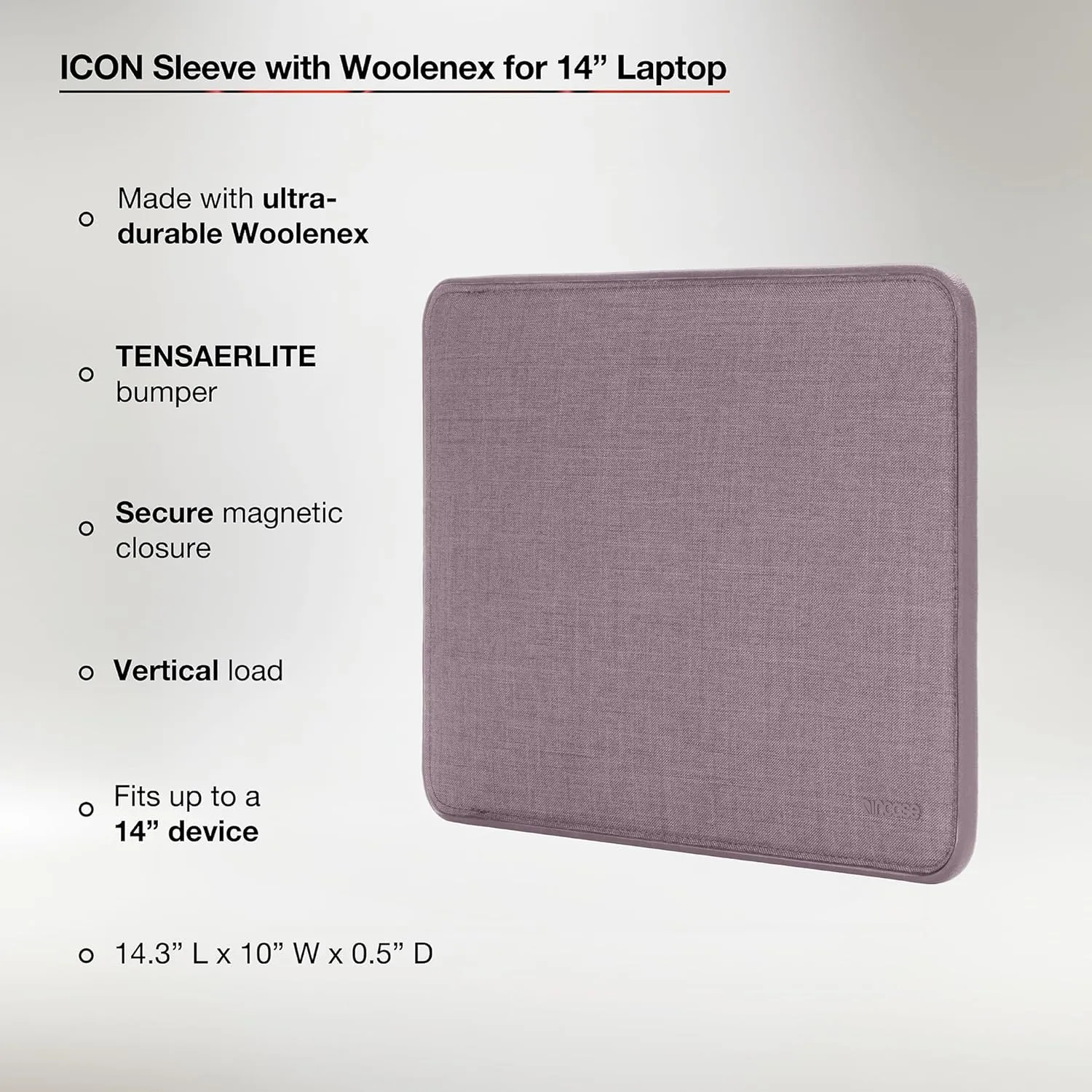 Incase ICON Sleeve with Woolenex - MacBook Pro 14 inch Case - 2024, 2023, 2022, 2021, M4, M3, M2, M1 - Fitted MacBook Case, Laptop Sleeve, Hard Cover, Durable, Lightweight - Purple Rain