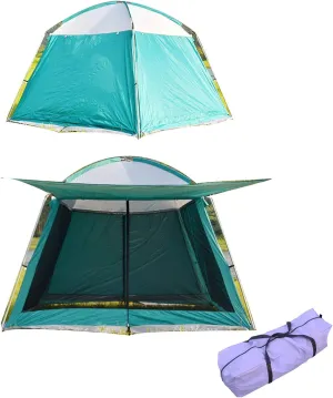 Inflatable Family Tent 4 Person Large Space, Waterproof for Outdoor Camping Car Travel with Zippered Door and Inflatable