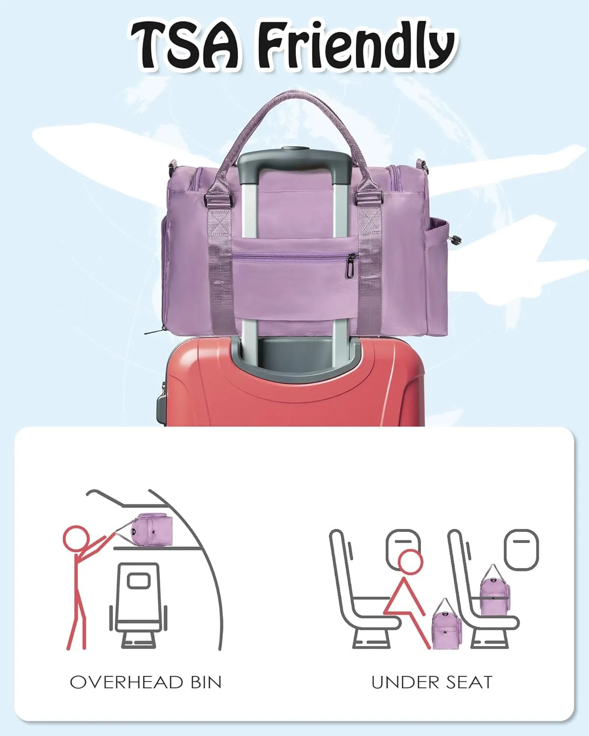 Initial Duffel Bag for Girls, Kids Duffel Bag, Graduation Gift Ideas 2025, Overnight Bag Sleepover Bag Gifts for women, Birthday Gifts for 8 9 10 11 12 13 14 15 16 17 18Year Old Girls