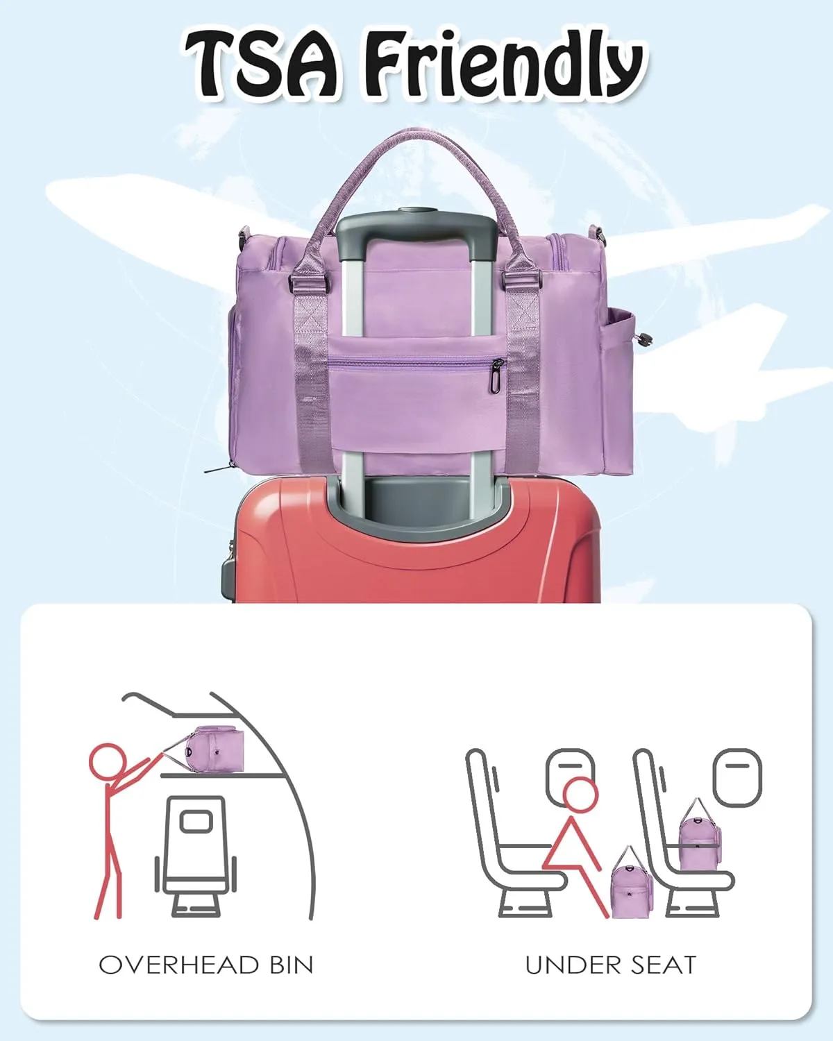 Initial Duffel Bag for Girls, Kids Duffel Bag, Graduation Gift Ideas 2025, Overnight Bag Sleepover Bag Gifts for women, Birthday Gifts for 8 9 10 11 12 13 14 15 16 17 18Year Old Girls