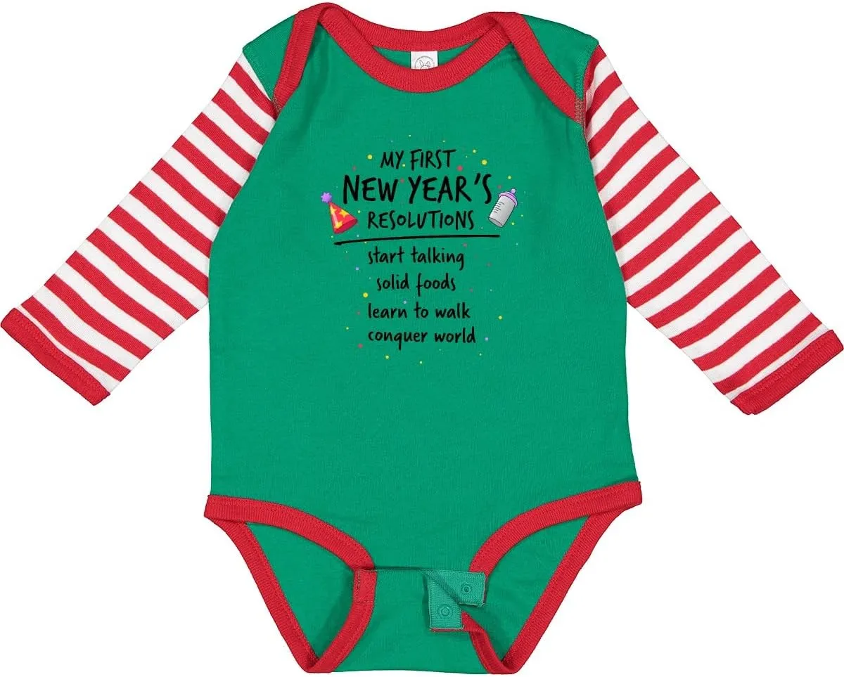 inktastic My First New Year's Resolutions Long Sleeve Creeper