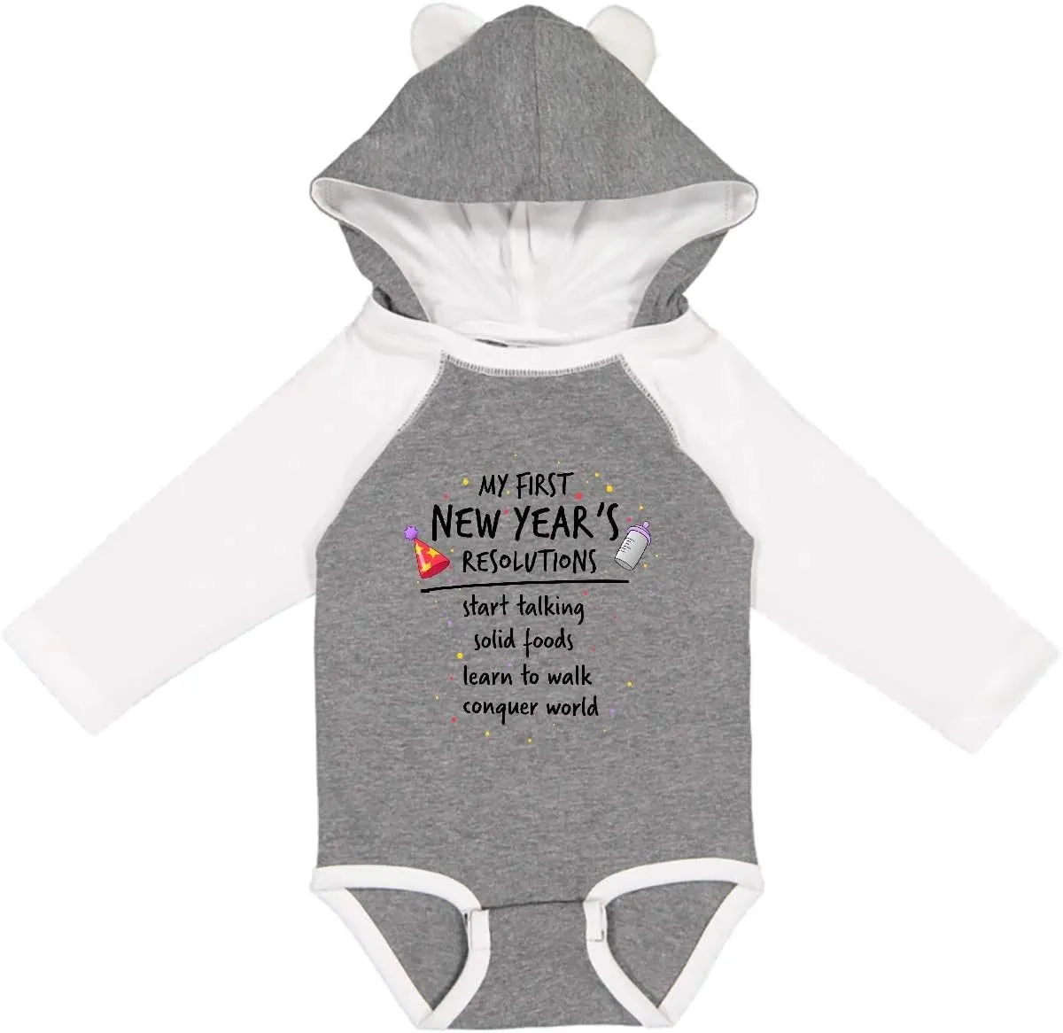 inktastic My First New Year's Resolutions Long Sleeve Creeper