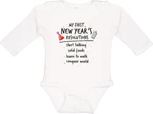 inktastic My First New Year's Resolutions Long Sleeve Creeper
