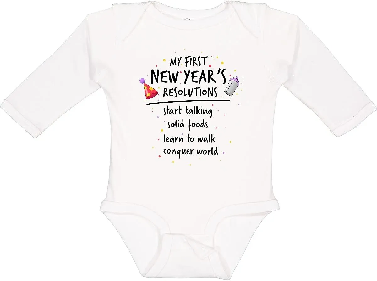 inktastic My First New Year's Resolutions Long Sleeve Creeper
