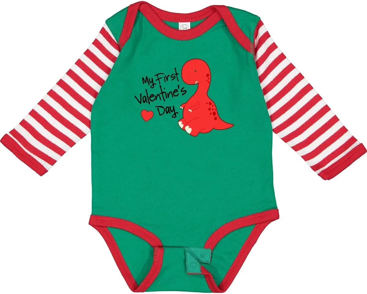 inktastic My First Valentine's Day Long Sleeve Creeper