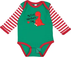 inktastic My First Valentine's Day Long Sleeve Creeper