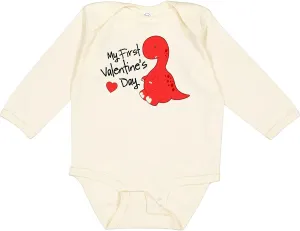 inktastic My First Valentine's Day Long Sleeve Creeper