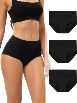 INNERSY Period Underwear for Women Heavy Flow High Waist Cotton Leak Proof Menstrual Panties 3-Pack