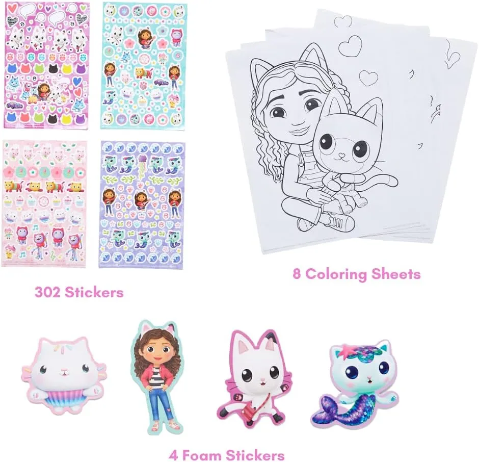 Innovative Designs Gabby's Dollhouse Coloring Art Set for Kids with Stickers and Stampers, 150  Pieces