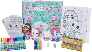 Innovative Designs Gabby's Dollhouse Coloring Art Set for Kids with Stickers and Stampers, 150  Pieces