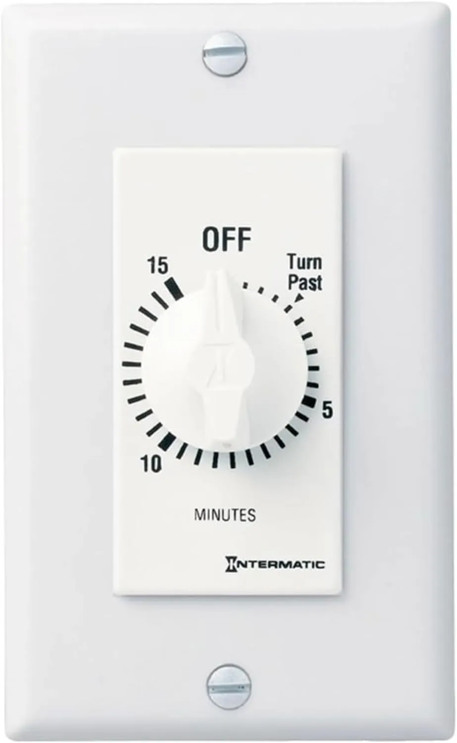 Intermatic SW15MWK 15-Minute Spring Wound Timer, White - Energy-Saving Control for Lights and Appliances - Easy Installation and Operation