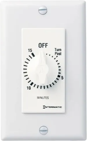 Intermatic SW15MWK 15-Minute Spring Wound Timer, White - Energy-Saving Control for Lights and Appliances - Easy Installation and Operation