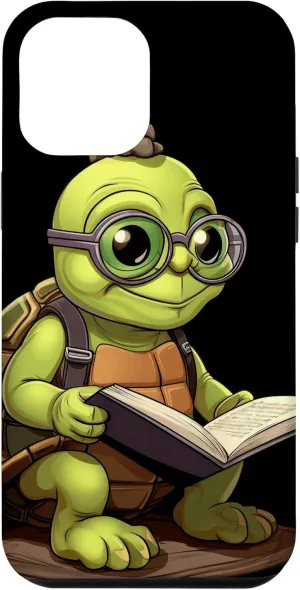 iPhone 13 Pro Max Turtle Bookbook Funny Bookworm Reading Librarian Reader Case