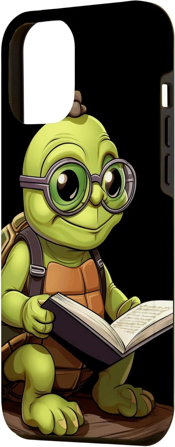 iPhone 13 Pro Max Turtle Bookbook Funny Bookworm Reading Librarian Reader Case