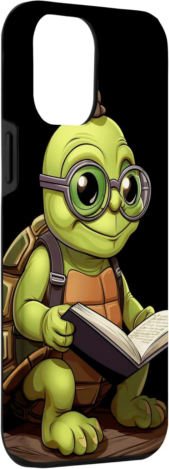 iPhone 13 Pro Max Turtle Bookbook Funny Bookworm Reading Librarian Reader Case