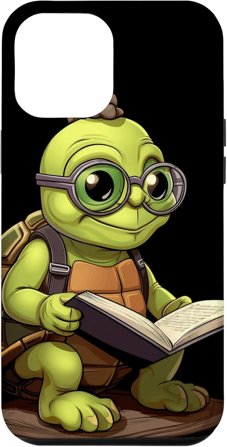 iPhone 13 Pro Max Turtle Bookbook Funny Bookworm Reading Librarian Reader Case