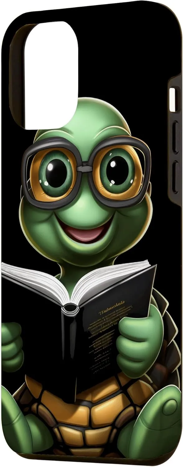 iPhone 14 Pro Max Turtle Bookbook Funny Bookworm Reading Librarian Reader Case