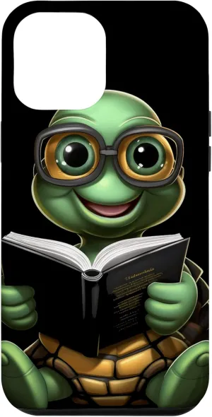 iPhone 14 Pro Max Turtle Bookbook Funny Bookworm Reading Librarian Reader Case