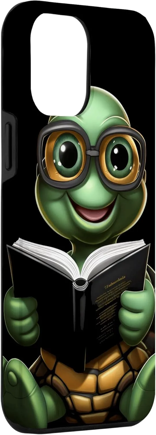 iPhone 14 Pro Max Turtle Bookbook Funny Bookworm Reading Librarian Reader Case