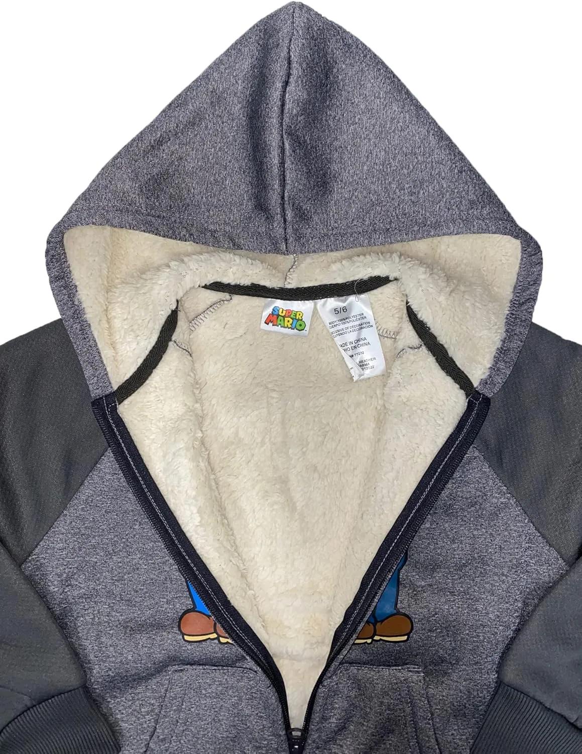 Isaac Morris Limited Super Mario Little & Big Boys Sherpa Zip Hoodie