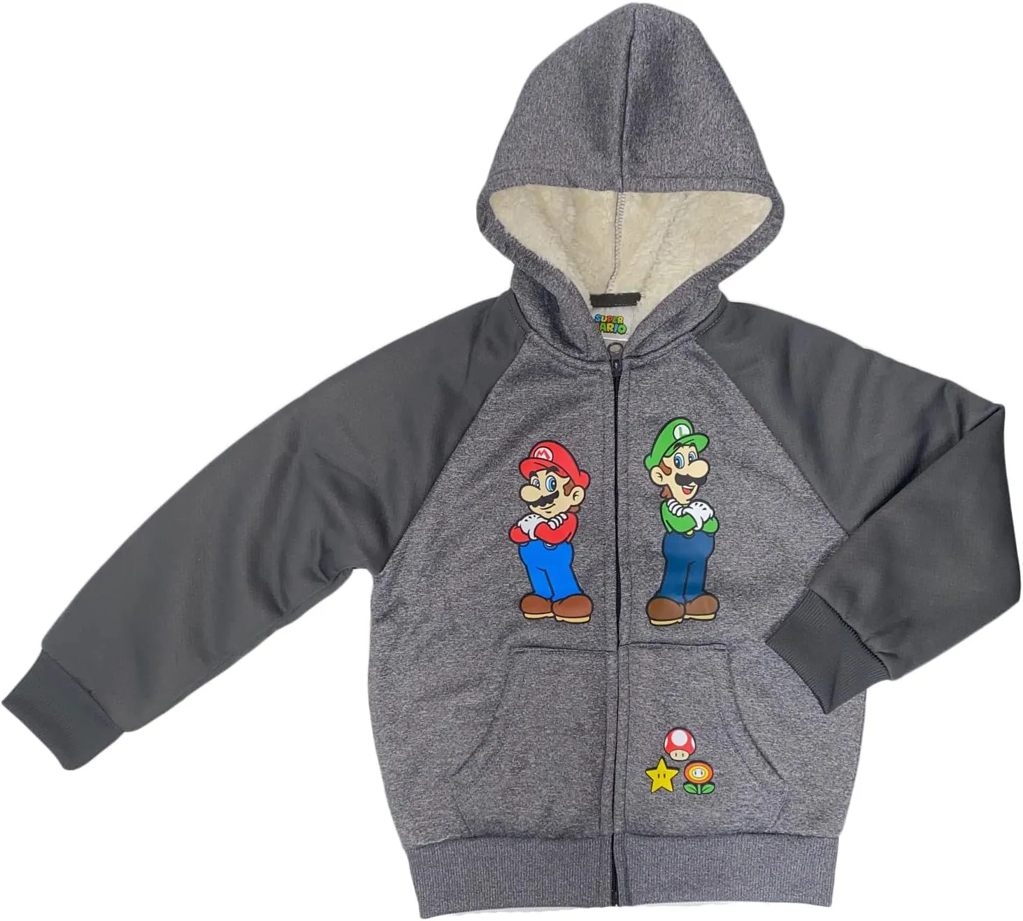 Isaac Morris Limited Super Mario Little & Big Boys Sherpa Zip Hoodie