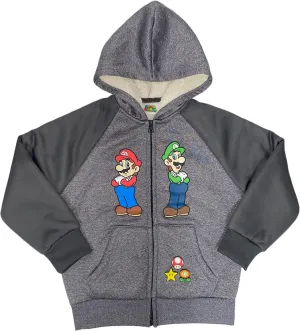 Isaac Morris Limited Super Mario Little & Big Boys Sherpa Zip Hoodie