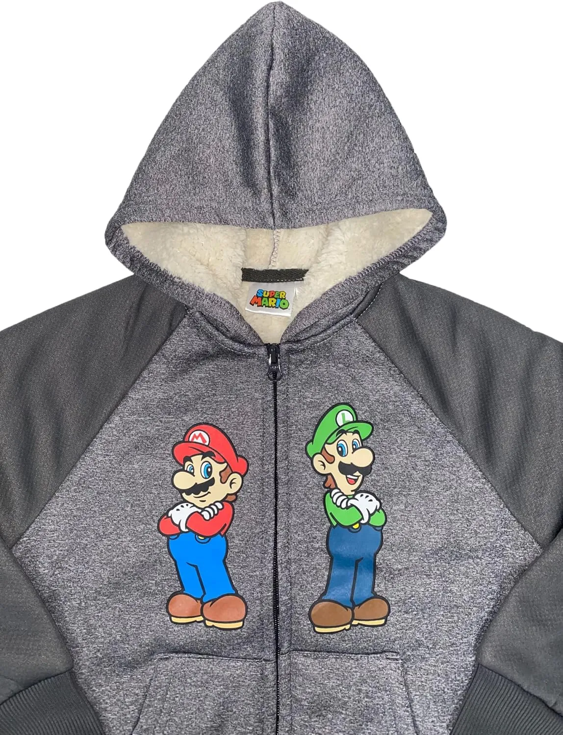Isaac Morris Limited Super Mario Little & Big Boys Sherpa Zip Hoodie