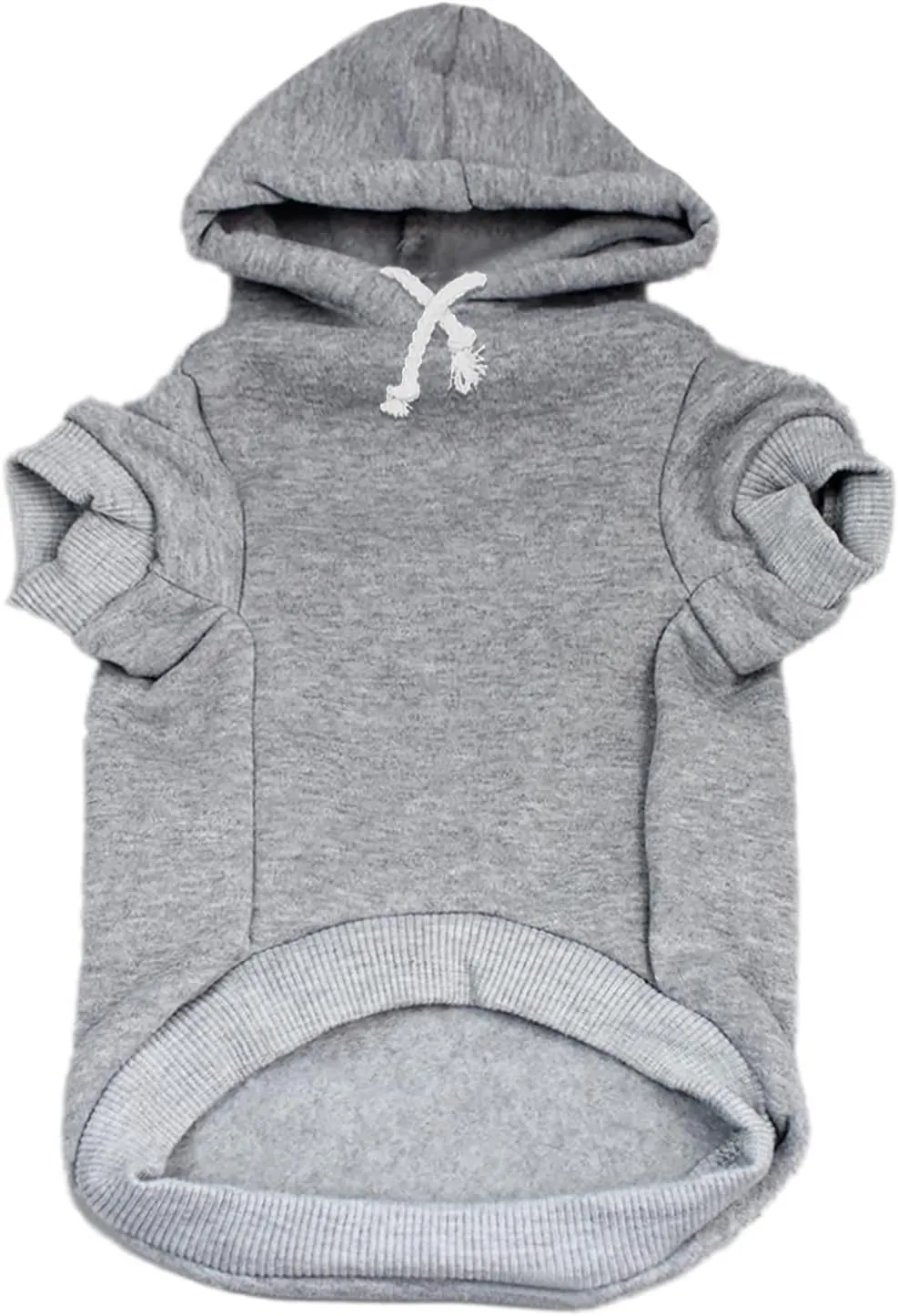 It's My Gotcha Day Dog Hoodie Fleece Lined Pullover Sweatshirt with Leash Hole(Grey, Medium 12)